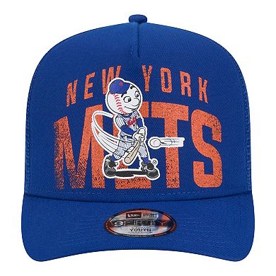 Youth New Era Royal New York Mets Logo Fade A-Frame 9FIFTY Snapback Hat