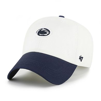 Men's '47 White/Navy Penn State Nittany Lions Contemporary Basics Two Tone Clean Up Adjustable Hat