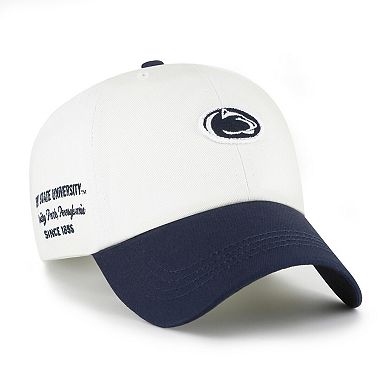 Men's '47 White/Navy Penn State Nittany Lions Contemporary Basics Two Tone Clean Up Adjustable Hat
