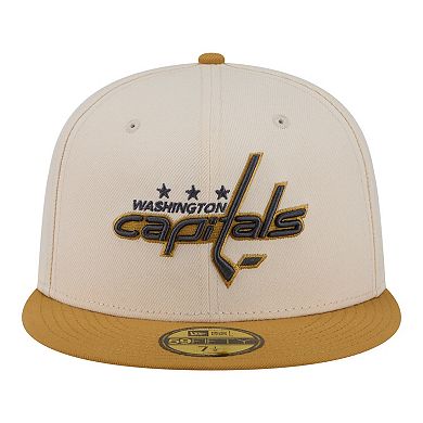 Men's New Era Cream/Tan Washington Capitals Colorpack Two-Tone 59FIFTY Fitted Hat