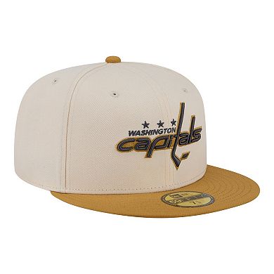 Men's New Era Cream/Tan Washington Capitals Colorpack Two-Tone 59FIFTY Fitted Hat