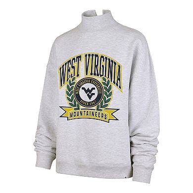 Women's '47 Gray West Virginia Mountaineers Laurel Arch Mock Neck Sweatshirt