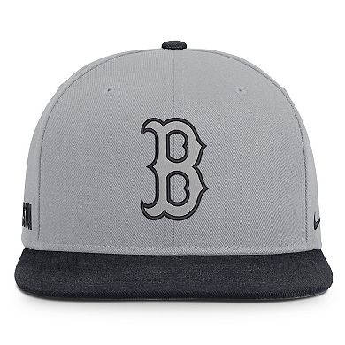Men's Nike Gray/Navy Boston Red Sox Primetime Pro Dri-FIT Snapback Hat