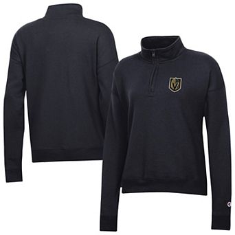 Women's Champion Black Vegas Golden Knights Powerblend Quarter-Zip Sweatshirt