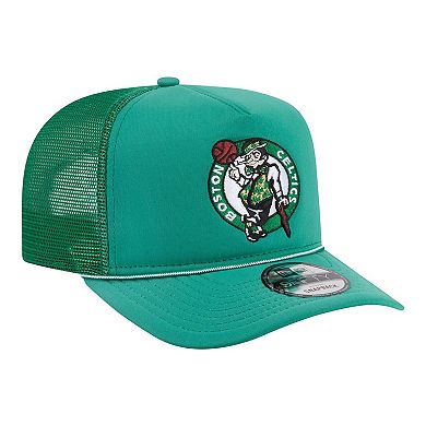 Men's New Era Kelly Green Boston Celtics Faded Foam Front 9FIFTY A-Frame Adjustable Trucker Hat