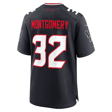Men's Nike David Montgomery Navy Houston Texans Game Jersey