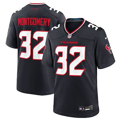 Men's Nike David Montgomery Navy Houston Texans Game Jersey