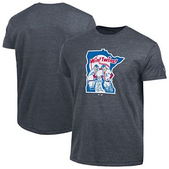 Men's Champion Navy Minnesota Twins Cooperstown Logo Tri-Blend T-Shirt