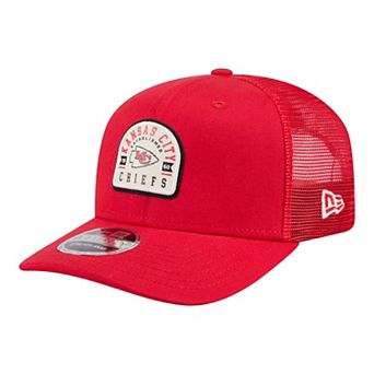 Men's New Era Red Kansas City Chiefs Contest 9SEVENTY Adjustable Trucker Hat