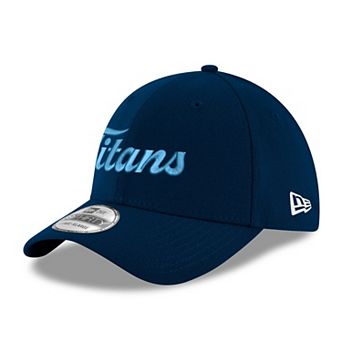 Men's New Era Navy Tennessee Titans Script 39THIRTY Flex Hat