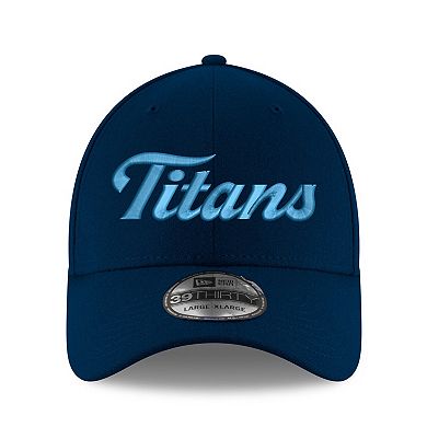 Men's New Era Navy Tennessee Titans Script 39THIRTY Flex Hat