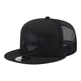 Men's New Era Black Los Angeles Lakers Block Split Panel 9FIFTY Snapback Hat