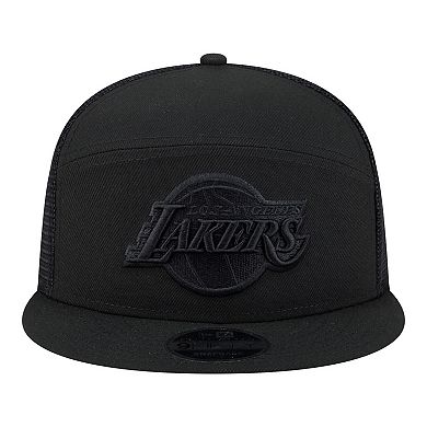 Men's New Era Black Los Angeles Lakers Block Split Panel 9FIFTY Snapback Hat
