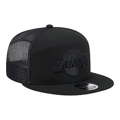Men's New Era Black Los Angeles Lakers Block Split Panel 9FIFTY Snapback Hat