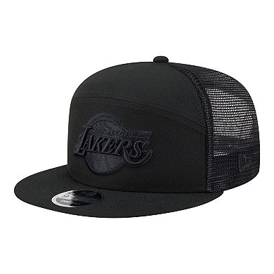 Men's New Era Black Los Angeles Lakers Block Split Panel 9FIFTY Snapback Hat