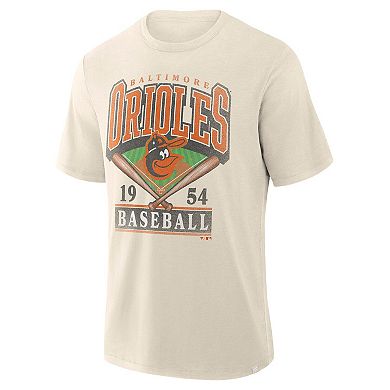 Men's Profile Cream Baltimore Orioles Big & Tall Screen Print T-Shirt