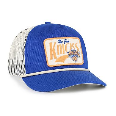 Men's '47 Blue New York Knicks Emmett Heavy Twill Trucker Hitch Adjustable Hat