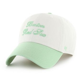 Women's '47 White/Green Boston Red Sox Gelato Two-Tone Clean Up Adjustable Hat