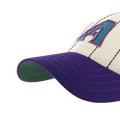 Men's '47 x Rawlings Natural/Purple Arizona Diamondbacks Pinstripe Clean Up Adjustable Hat