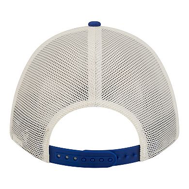 Women's New Era Light Beige/Royal Chicago Cubs Retro 9FORTY M-Crown A-Frame Trucker Adjustable Hat