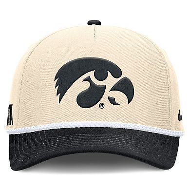 Unisex Nike Natural Iowa Hawkeyes 2026 Primetime Natural 5-Panel Rope 2-Tone Rise Hat