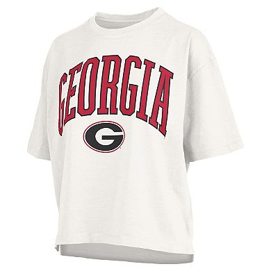 Women's Pressbox White Georgia Bulldogs Plus Size Nelson Motley Crew Oversized Slub T-Shirt