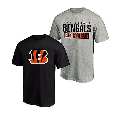 Men's Fanatics Heather Gray/Black Cincinnati Bengals Big & Tall 2-Pack T-Shirt Set