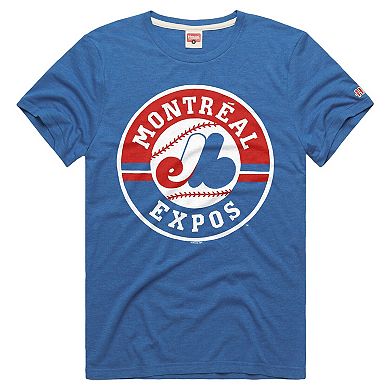 Men's Homage Royal Montreal Expos Tri-Blend Hyperlocal T-Shirt