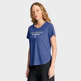 Women's Nike Heather Royal Los Angeles Dodgers Arched Tri-Blend T-Shirt