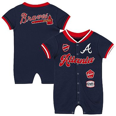 Infant Outerstuff Navy Atlanta Braves Pinch Coverall