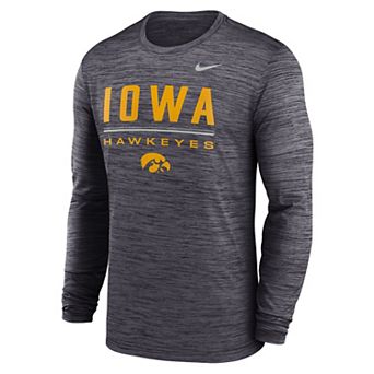 Men's Nike Black Iowa Hawkeyes Sideline Velocity Dri-FIT Long Sleeve T-Shirt