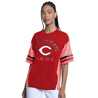 Women's G-III 4Her by Carl Banks Red Cincinnati Reds Off-Season Oversized Top