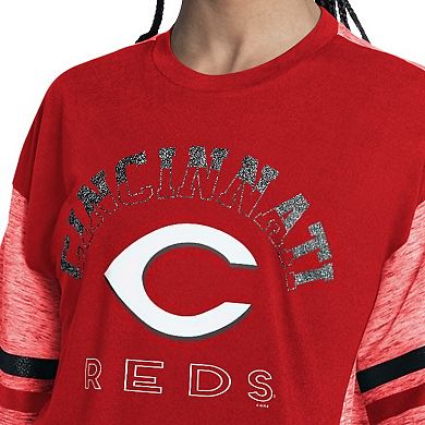 Women's G-III 4Her by Carl Banks Red Cincinnati Reds Off-Season Oversized Top