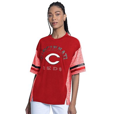 Women's G-III 4Her by Carl Banks Red Cincinnati Reds Off-Season Oversized Top