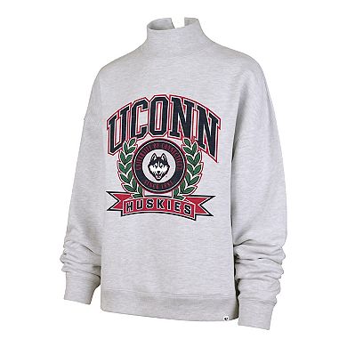 Women's '47 Gray UConn Huskies Laurel Arch Mock Neck Sweatshirt
