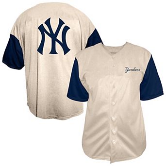 Men's Profile Cream New York Yankees Big & Tall Full-Button Jersey