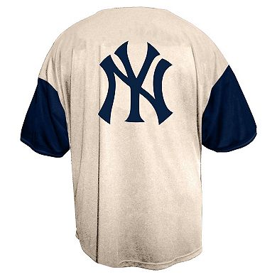 Men's Profile Cream New York Yankees Big & Tall Full-Button Jersey