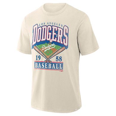 Men's Profile Cream Los Angeles Dodgers Big & Tall Screen Print T-Shirt
