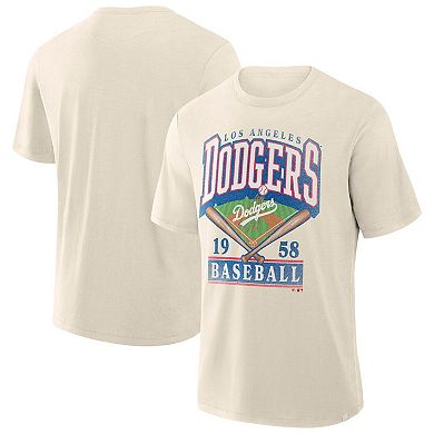 Men's Profile Cream Los Angeles Dodgers Big & Tall Screen Print T-Shirt