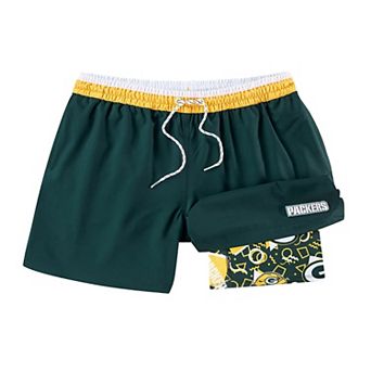 Men's Chubbies Green Green Bay Packers The Secret Lined Swim Trunks