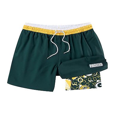 Men's Chubbies Green Green Bay Packers The Secret Lined Swim Trunks
