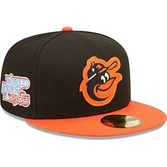 Men's New Era Black/Orange Baltimore Orioles 1983 World Series Champions Letterman 59FIFTY Fitted Hat
