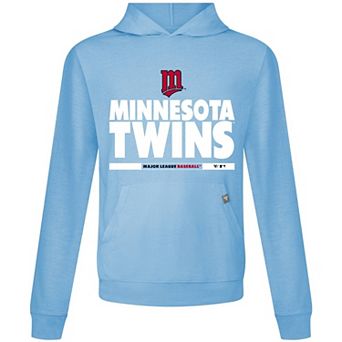 Men's Levelwear Light Blue Minnesota Twins Relay Center Stage Long Sleeve Hooded T-Shirt
