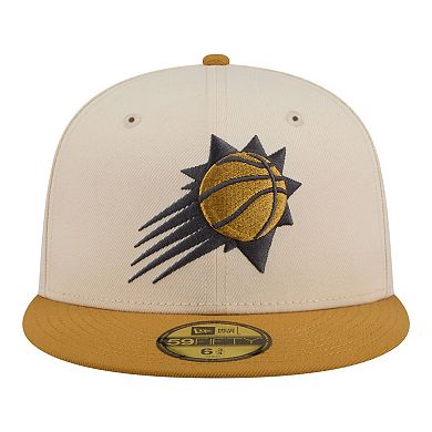Men's New Era Cream/Tan Phoenix Suns Two-Tone Color Pack 59FIFTY Fitted Hat