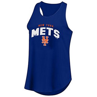 Women's Fanatics Blue New York Mets Plus Size Wordmark Racerback Scoop Neck Tank Top