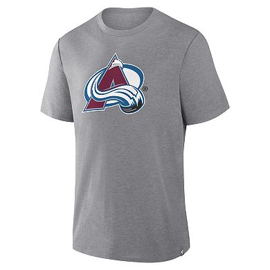 Men's Fanatics Heather Gray Colorado Avalanche Elevated Tri-Blend T-Shirt
