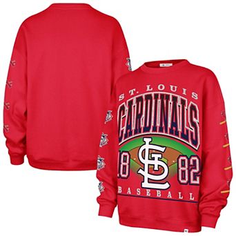 Women's '47 Red St. Louis Cardinals Trendy Team Go Big Oversized Sweatshirt