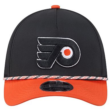 Men's New Era Black/Orange Philadelphia Flyers 39THIRTY Two-Tone Featherweight M-Crown Flex Hat
