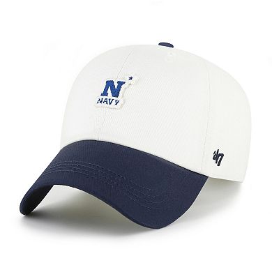 Men's '47 White/Navy Navy Midshipmen Contemporary Basics Two Tone Clean Up Adjustable Hat