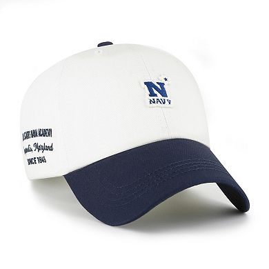 Men's '47 White/Navy Navy Midshipmen Contemporary Basics Two Tone Clean Up Adjustable Hat